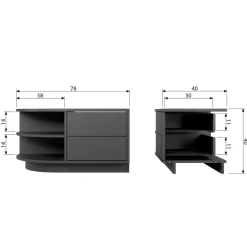 WOOOD TV-meubel Finca Zwart - 78x40x40 cm