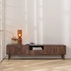 WOOOD TV-meubel Liya Donkerbruin - 200x50x35 cm