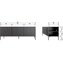 WOOOD TV-meubel New Gravure Naturel - 150x56x44 cm