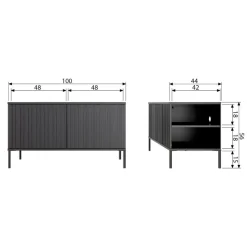 WOOOD TV-meubel New Gravure Zwart - 100x56x44 cm