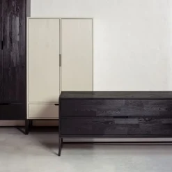 WOOOD TV-meubel Silas Zwart - 180x61x44 cm