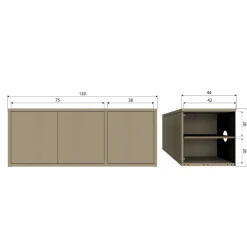 WOOOD TV-meubel Turner Mud- 120x47x44 cm