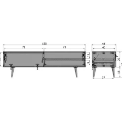 WOOOD TV-meubel Tygo Naturel - 150x47x44 cm