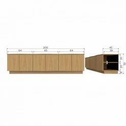 WOOOD TV-meubel Zuma Naturel - 200x52x45 cm