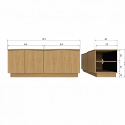 WOOOD TV-meubel Zuma Naturel - 133x52x45 cm
