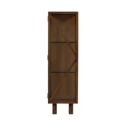 WOOOD Vitrinekast Kella Donkerbruin - 40x137x39 cm