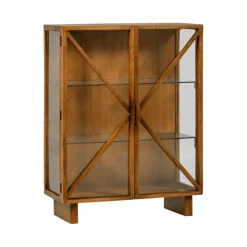 WOOOD Vitrinekast Kella Naturel - 100x132x44 cm