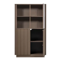 WOOOD Vitrinekast Nova Truffel - 102x172x40 cm