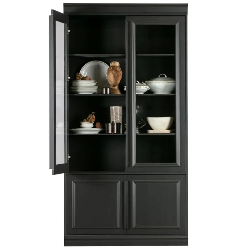 WOOOD Vitrinekast Organize Zwart - 110x215x44 cm