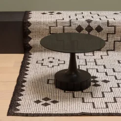 WOOOD Vloerkleed Omari Zwart - 160x230 cm