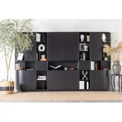 WOOOD Wandkast Finca Zwart - 78x210x40 cm