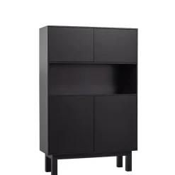 WOOOD Wandkast Finca Zwart - 110x170x40 cm