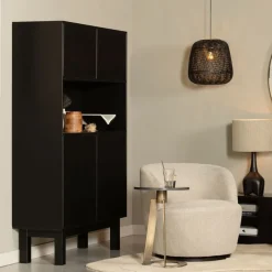 WOOOD Wandkast Finca Zwart - 110x170x40 cm