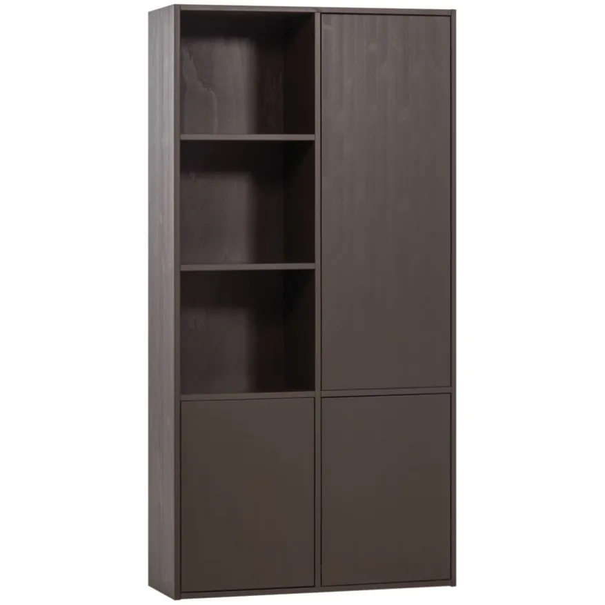WOOOD Wandkast Meggy Rechts Middenbruin - 108x215x40 cm