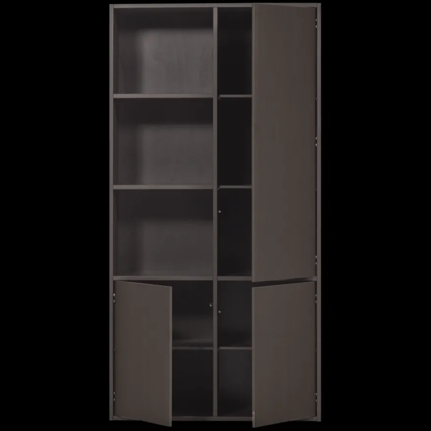 WOOOD Wandkast Meggy Rechts Middenbruin - 108x215x40 cm