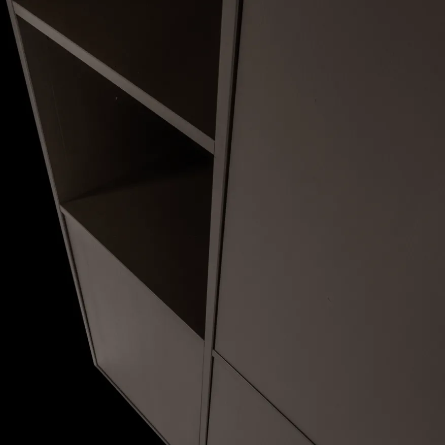 WOOOD Wandkast Meggy Rechts Middenbruin - 108x215x40 cm