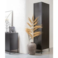 WOOOD Wandkast New Gravure Zwart - 60x210x42 cm
