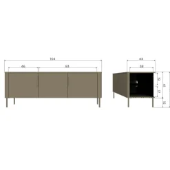 WOOOD (Zwevend) TV-meubel Gunnar Mud - 154x56x44 cm