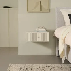 Zwevend Nachtkastje Sem Ivoor - 45x18x35 cm